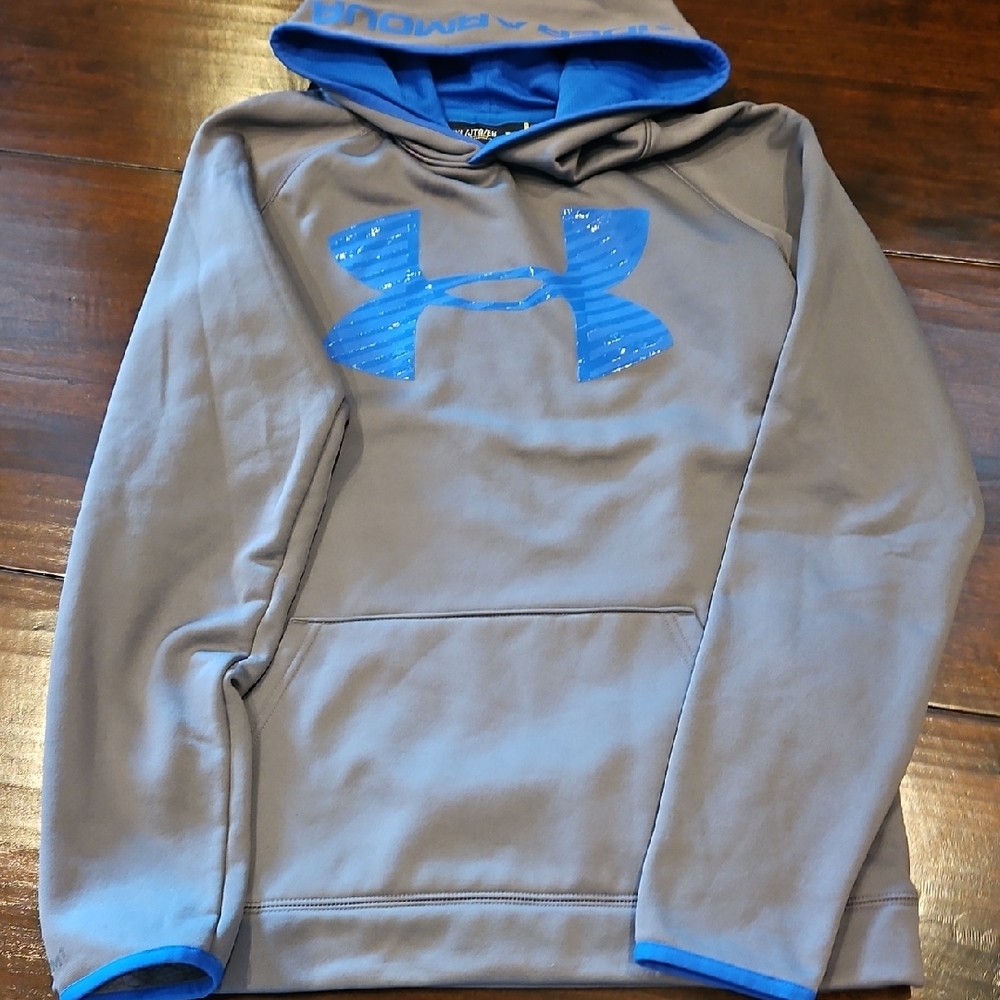 Under Armour Gray Hoodie with Blue Logo